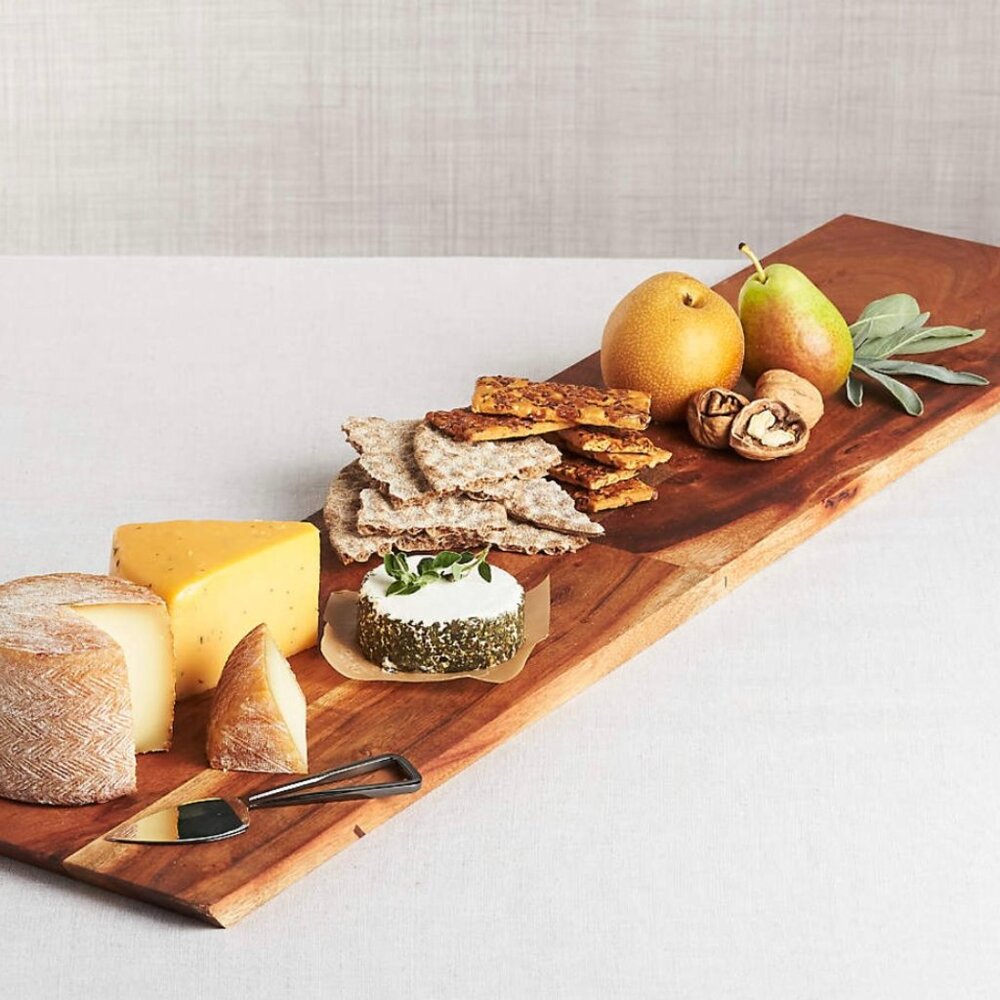 NWT Crate & Barrel Cheeseboard- charcuterie size 36” Acacia Wood Board SET